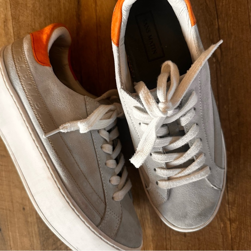 Sans Matin The Zoya Luxury Suede Platform Trainer Sneaker - Picture 4 of 12